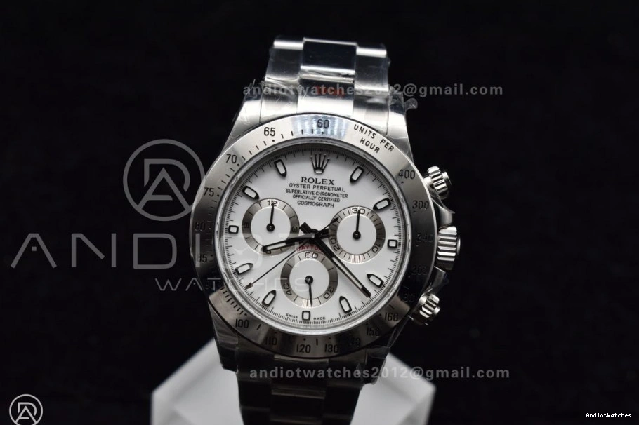 on Bracelet SS V Best QF 771 1:1 Edition WeatherProof 116520 White Dial SA4130 Daytona 0411